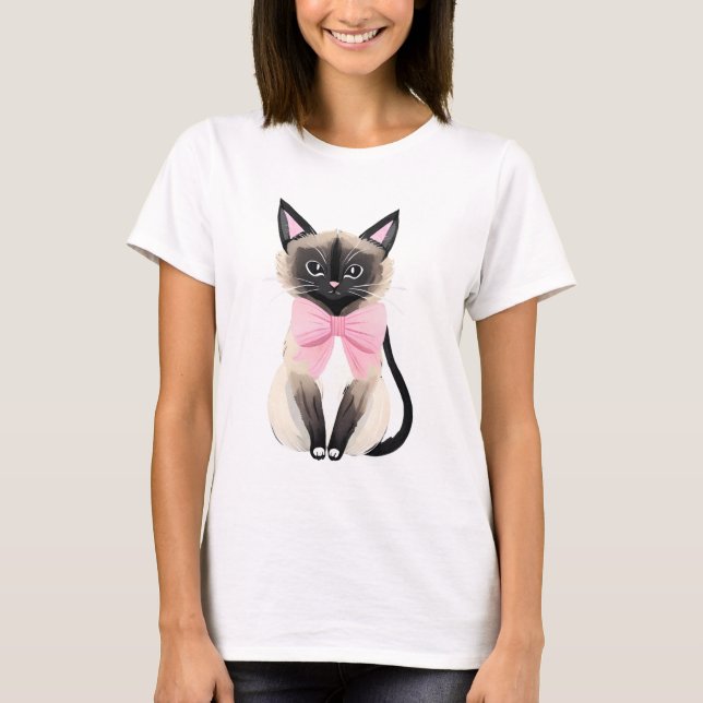 Cute balinese cat T-Shirt (Front)
