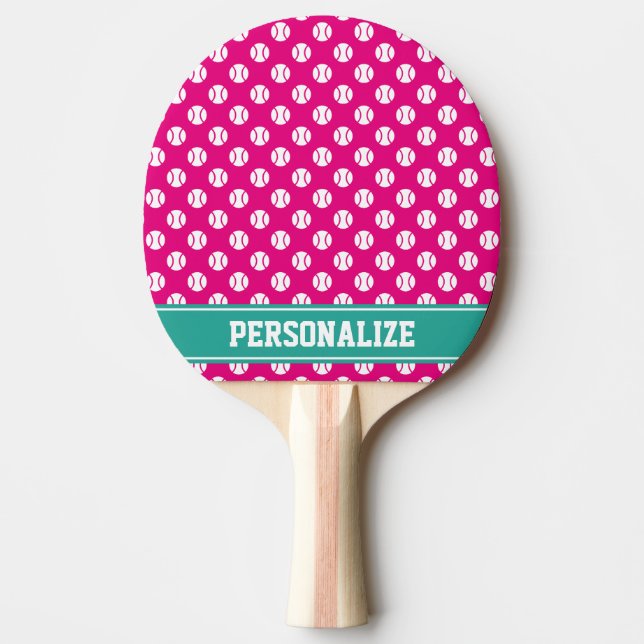 Cute ball pattern tennis ping pong paddle for kids (Front)
