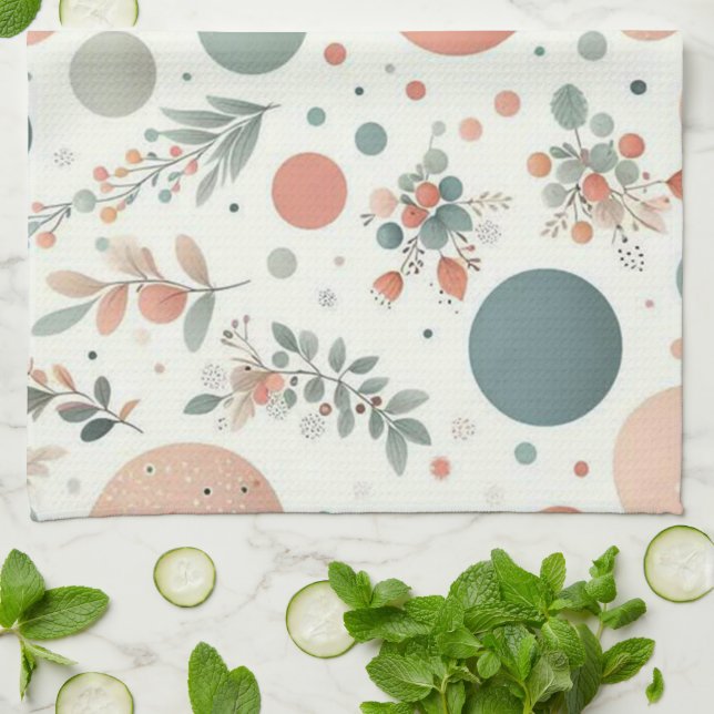 Cute Ball with Leafs  Tea Towel (Folded)