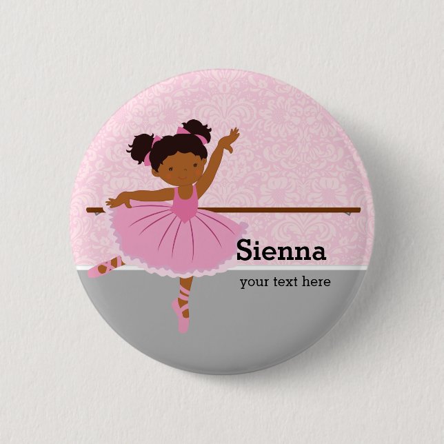 Cute Ballerina 6 Cm Round Badge (Front)