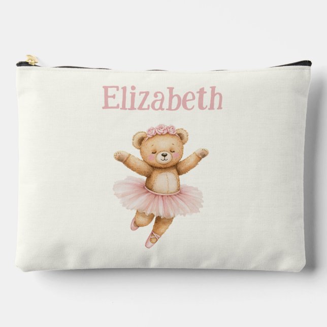 Cute ballerina bear accessory pouch (Front)