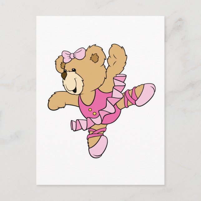 Cute Ballerina Bear Postcard (Front)