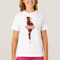 Cute Ballerina Bear T-Shirt Pink Tutu
