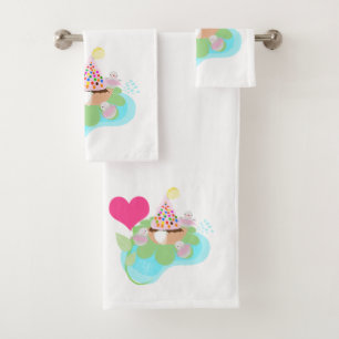 Cute ballerina birds Towels set.