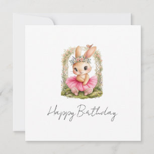 Cute Ballerina Bunny Personalised Girl Birthday Gr