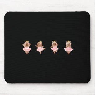 Cute Ballerina Capybara Dancing Ballet Dance Mouse Pad