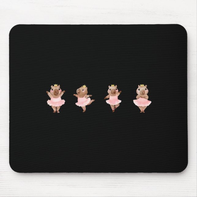 Cute Ballerina Capybara Dancing Ballet Dance Mouse Pad (Front)