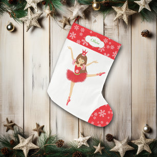 Cute Ballerina Dancer Personalised Large Christmas Stocking