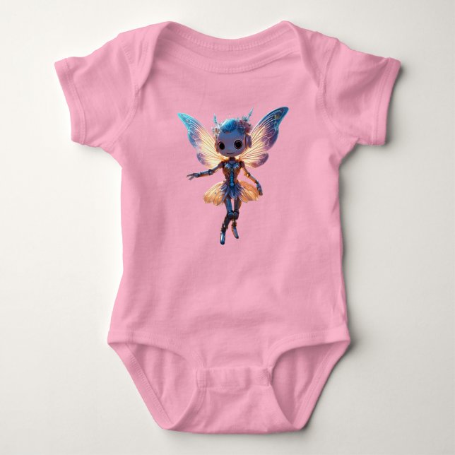 Cute Ballerina Dancing Robot Pixie Baby Bodysuit (Front)