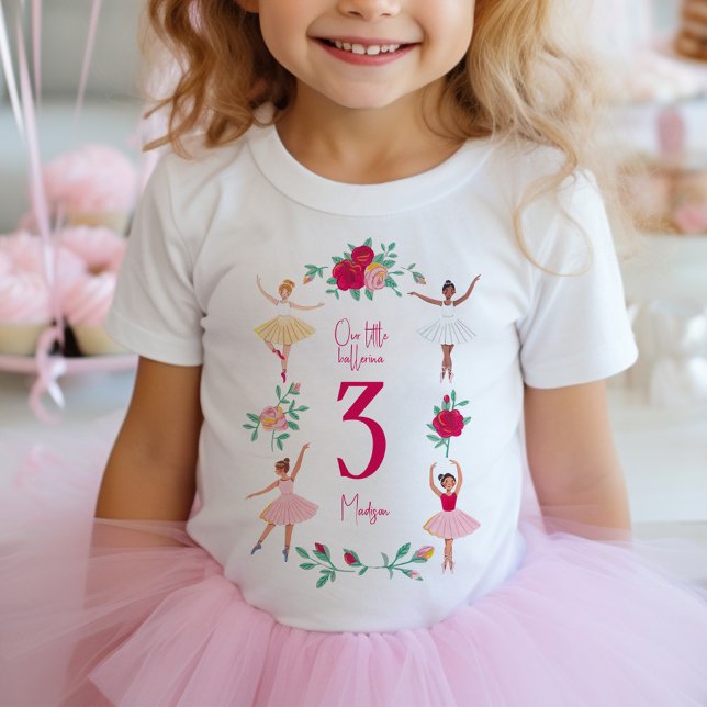 Cute Ballerina Girl Birthday Party Baby T-Shirt (Cute Ballerina Girl Birthday Party Baby T-Shirt)