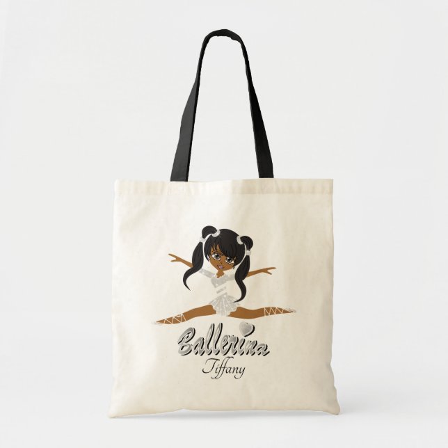 Cute Ballerina Girl Dancer Tote Bag (Front)