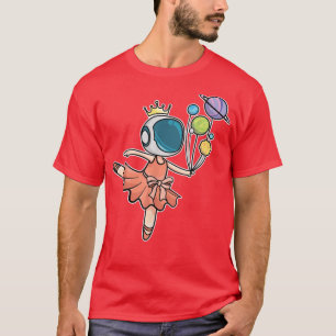 Cute Ballerina Girl Space Astronaut  T-Shirt