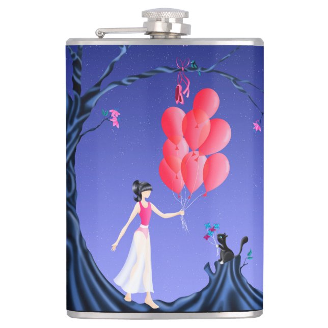 Cute Ballerina Heist Hip Flask  (Front)