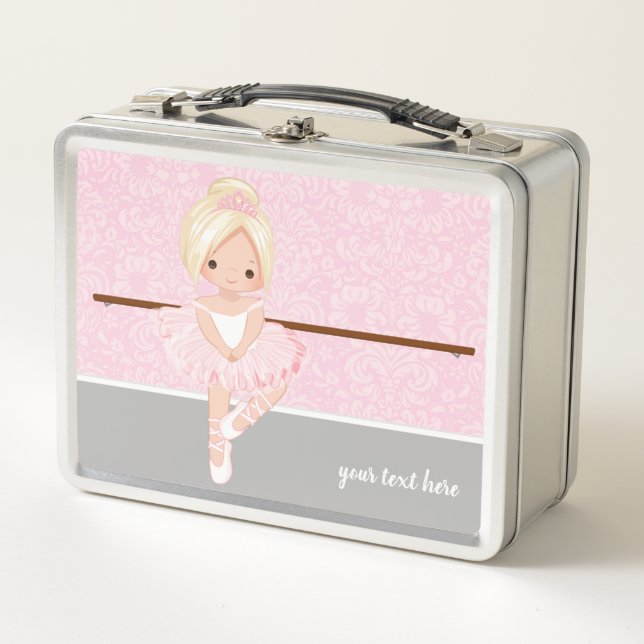 Cute Ballerina Metal Lunch Box (Front)