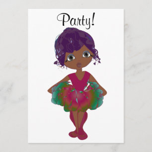 Cute Ballerina Party Invitation