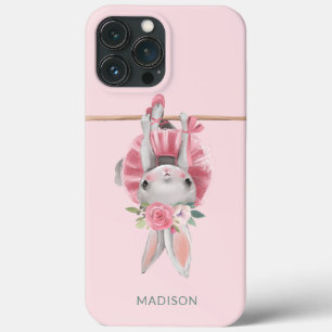 Cute Ballerina Pink Ballet Bunny Personalised iPhone 13 Pro Max Case