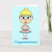 Cute Ballerina Recital Congratulations Card
