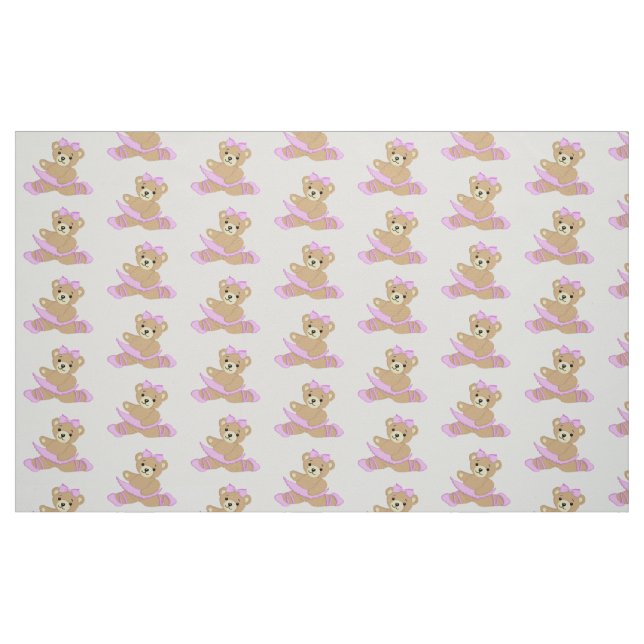 Cute Ballerina Teddy Bear Fabric (Fat Quarter)