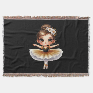 Cute Ballerina Throw Blanket