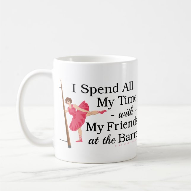 Cute Ballet Barre Funny Ballerina Dancer Coffee Mug (Left)