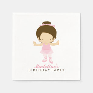 Cute Ballet Dancer Girl's Birthday Party Napkin