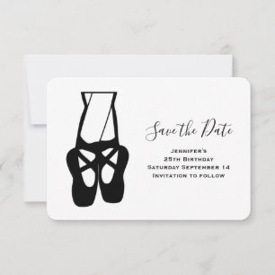 Cute Ballet Dancer Legs & Slippers Save The Date
