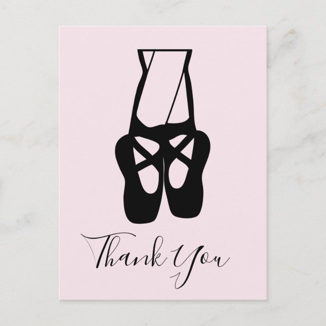 Cute Ballet Dancer Legs & Slippers Thank You Postcard (Front)