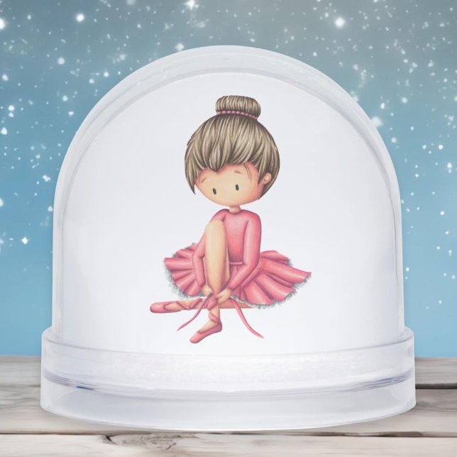 Cute Ballet Dancer Pink Tutu Snowglobe (Creator Uploaded)