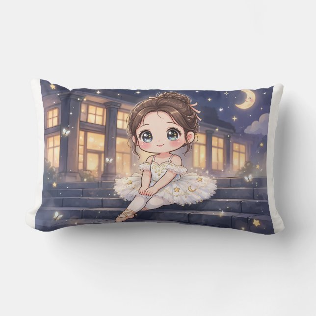Cute Ballet Kawaii Throw Pillow (Front)
