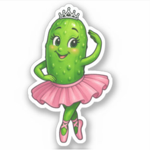 Cute Ballet Pickle Custom-Cut Vinyl Stickers