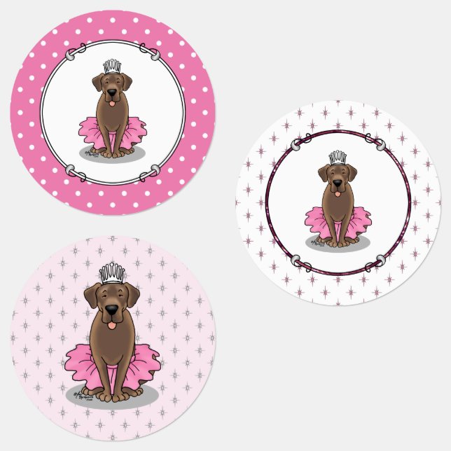 Cute Ballet Princess Chocolate Labrador Retriever (Group)