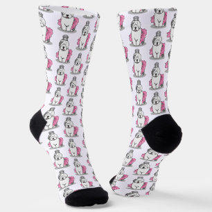 Cute Ballet Princess Old English Sheepdog Grey 1 Socks