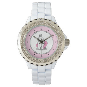 Cute Ballet Princess Old English Sheepdog Grey 1 Watch