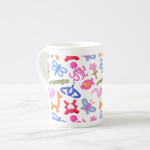 Cute Balloon Animals Colourful Kids Pattern Bone China Mug