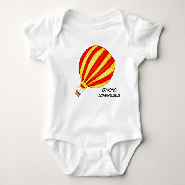 Cute Balloon Baby Adventure Gift Birth Date Kid Baby Bodysuit (Front)
