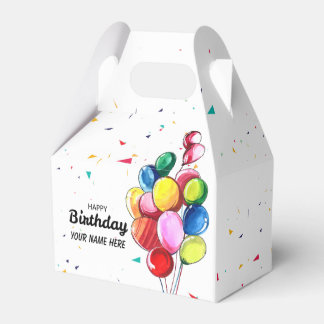 Cute Balloon Birthday Any Name Favour Box