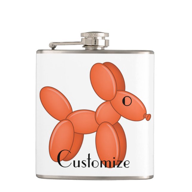 Cute Balloon Dog  Thunder_Cove Hip Flask (Front)