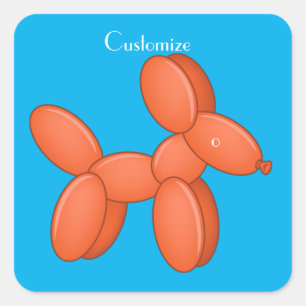 Cute Balloon Dog Thunder_Cove Square Sticker