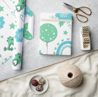 Cute Balloon & Rainbow Wrapping Paper