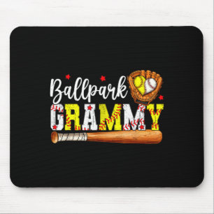Cute ballpark grammy softball grammy baseball mouse pad