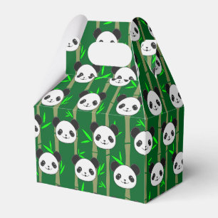 Cute Bamboo Panda Pattern Custom Favour Box