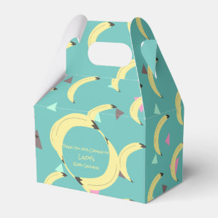 Cute Banana Bunch Teal Confetti Baby Shower  Favour Box