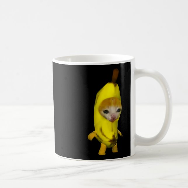 Cute Banana Cat Happy Bananacat Meme Kitty Cat Lov Coffee Mug (Right)