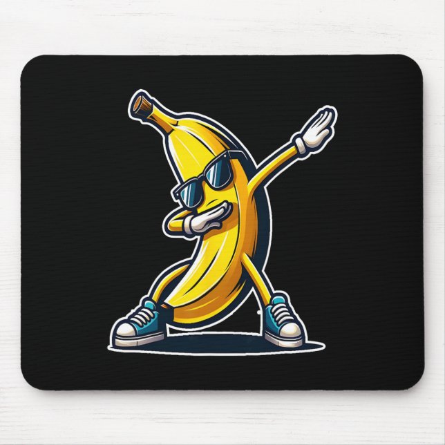 Cute Banana Dabbing Dancing Shirt Funny Kids Print Mouse Pad (Front)