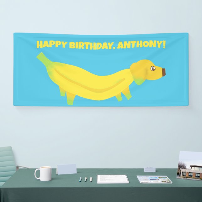 Cute Banana Dogs Custom Party Banner (Tradeshow)