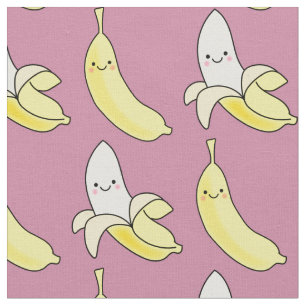 Cute Banana Kawaii Kids Cartoon Pink Girly Fabric