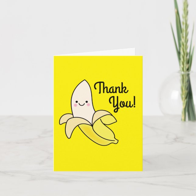 Cute Banana Kids Birthday Kawaii Card (Front)
