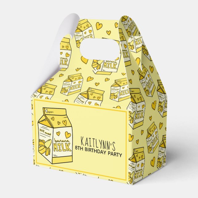 Cute Banana Milk Carton Favour Box (Front Side)