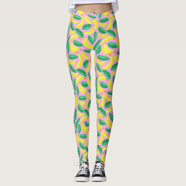 Cute Banana Pattern Leggings (Front)