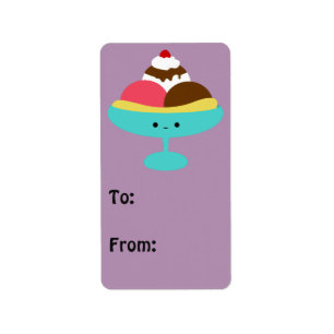 Cute Banana Split Label